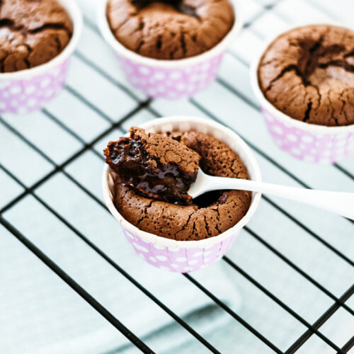 Fondants coeur coulant chocolat zoom - Lilie Bakery