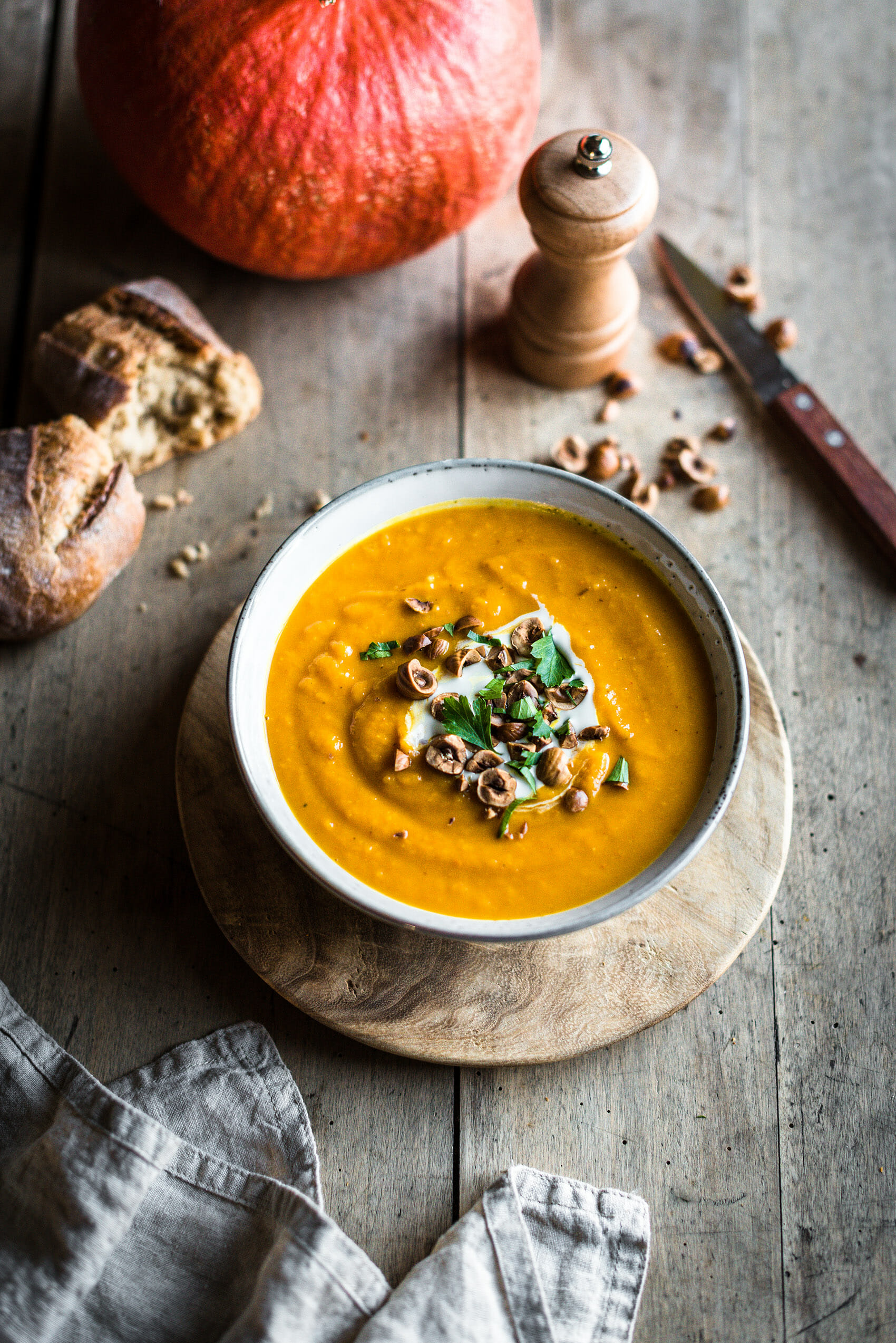 Velouté de potimarron rôti noisettes torréfiées - Lilie Bakery