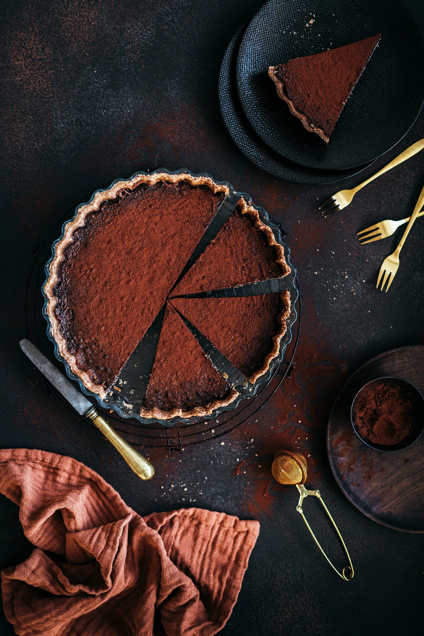 Tarte crémeuse chocolat sarrasin - Lilie Bakery