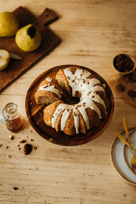 Bundt cake poire-vanille & glaçage crémeux sirop d'érable