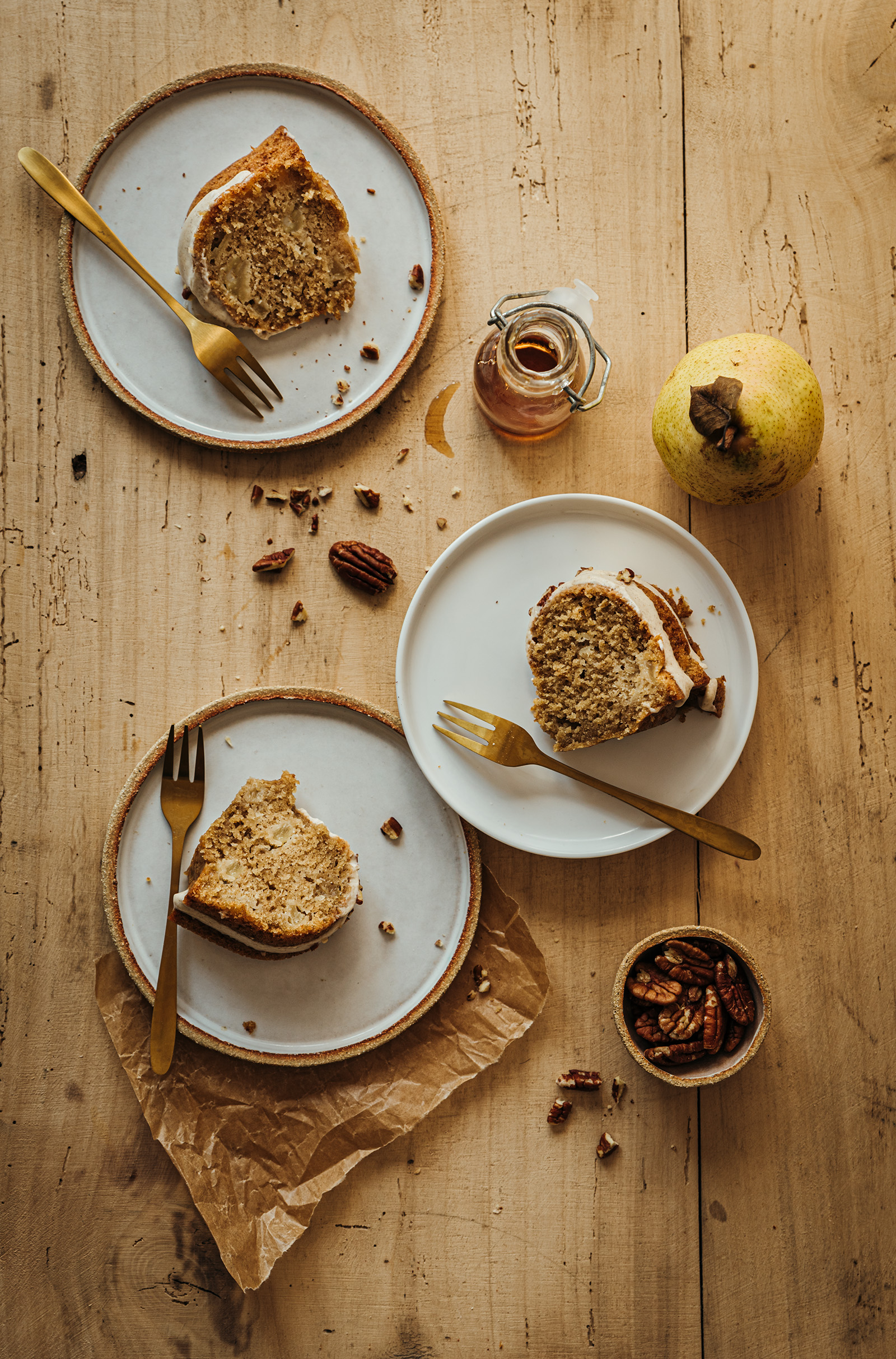 Bundt cake poire-vanille glaçage crémeux sirop d'érable - Lilie Bakery