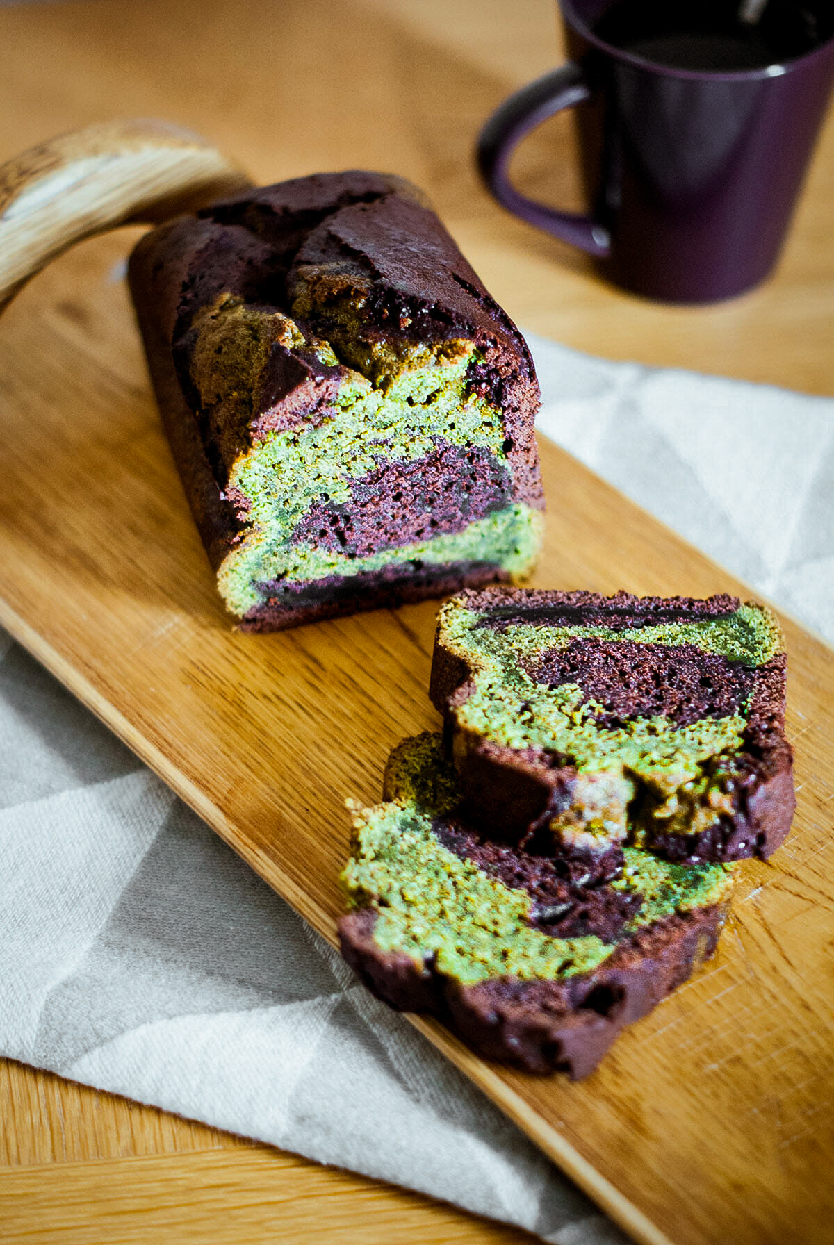 Cake matcha chocolat marbré - Lilie Bakery