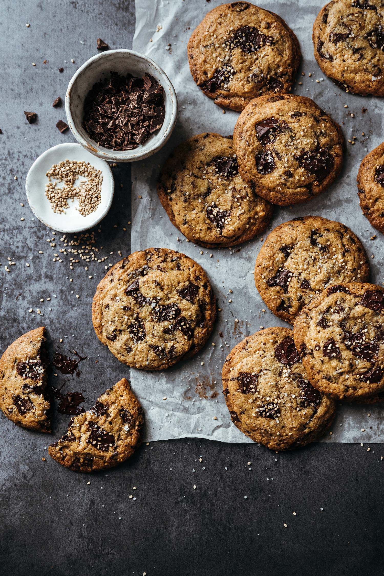 Cookies sésame pépites de chocolat - Lilie Bakery