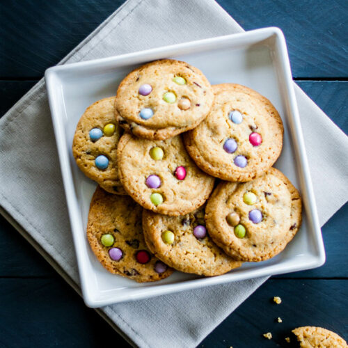Cookies smarties recette - Lilie Bakery