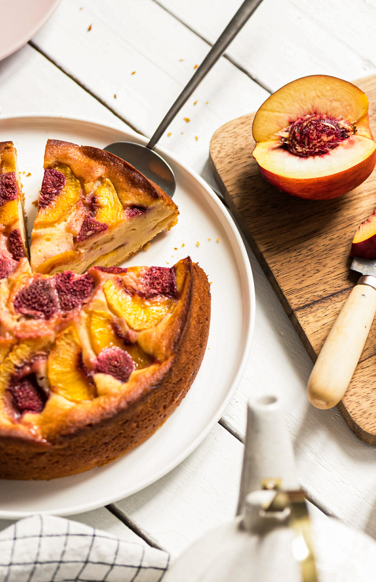 Gâteau à la pêche ricotta - Lilie Bakery