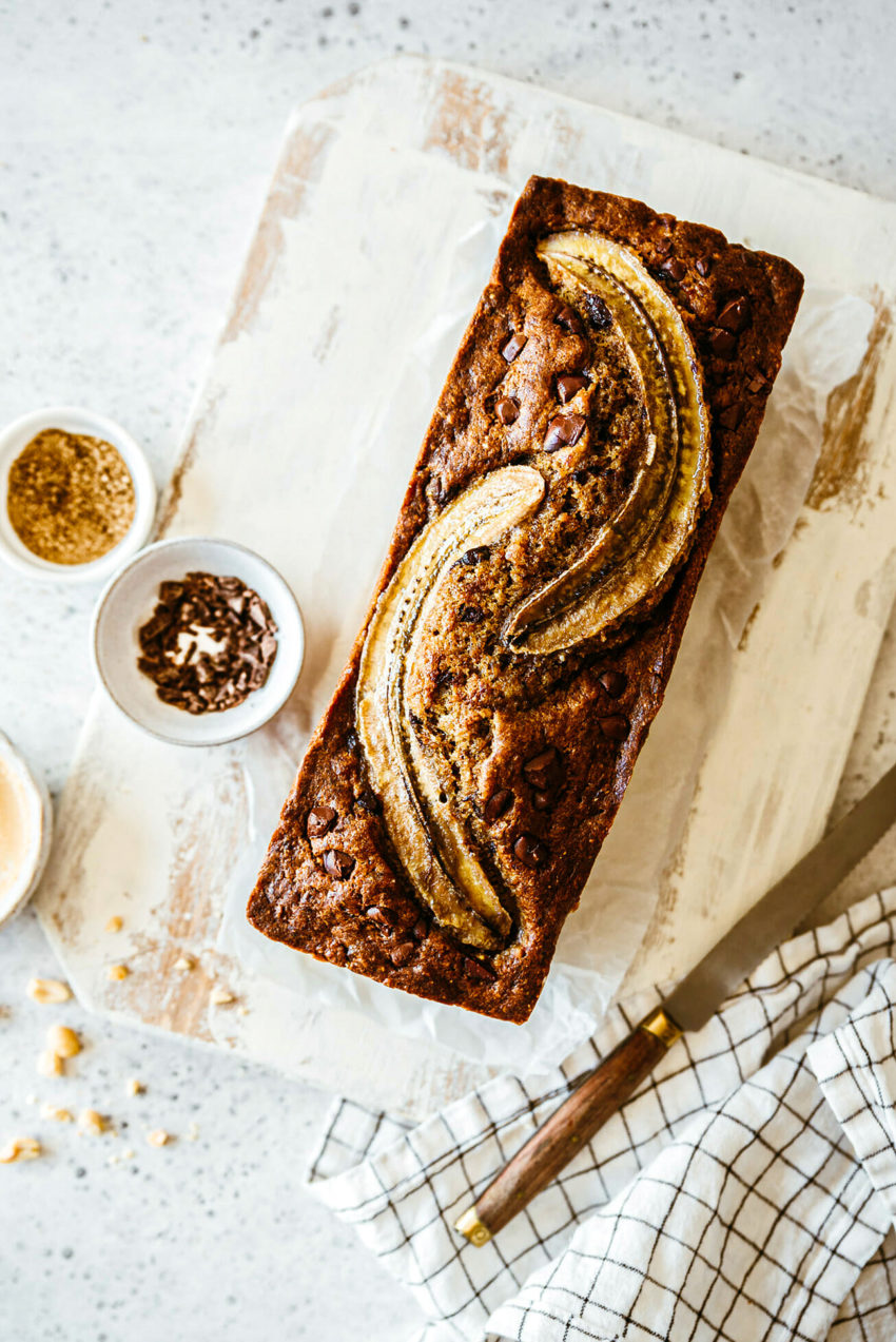 Healthy banana bread recette - Lilie Bakery
