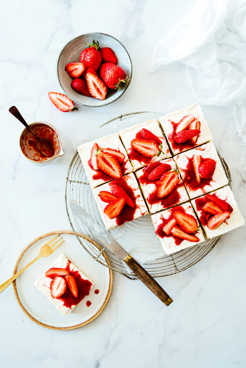 Cheesecake Citron Fraise Sans Cuisson - Lilie Bakery