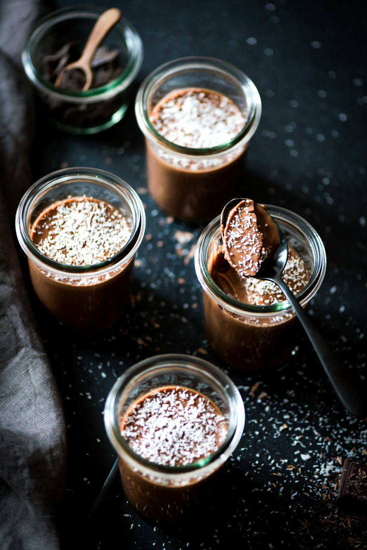 Crèmes chocolat coco sans oeuf vegan - Lilie Bakery