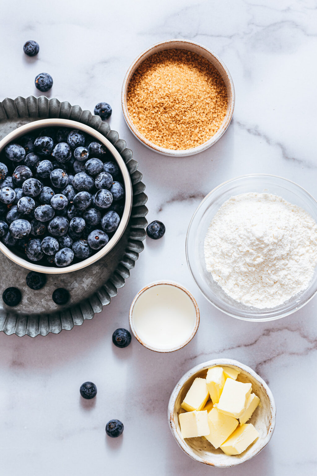 Ingrédients muffins myrtille - Lilie Bakery