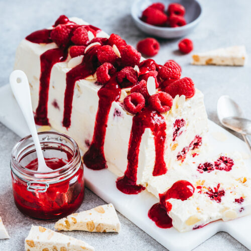 Parfait glacé framboise nougat - Lilie Bakery