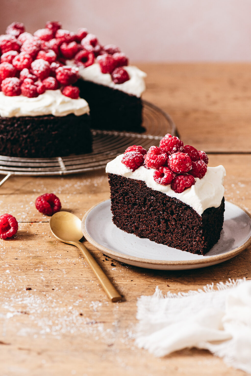 Chocolate raspberry whipped cream cake - Lilie Bakery 2