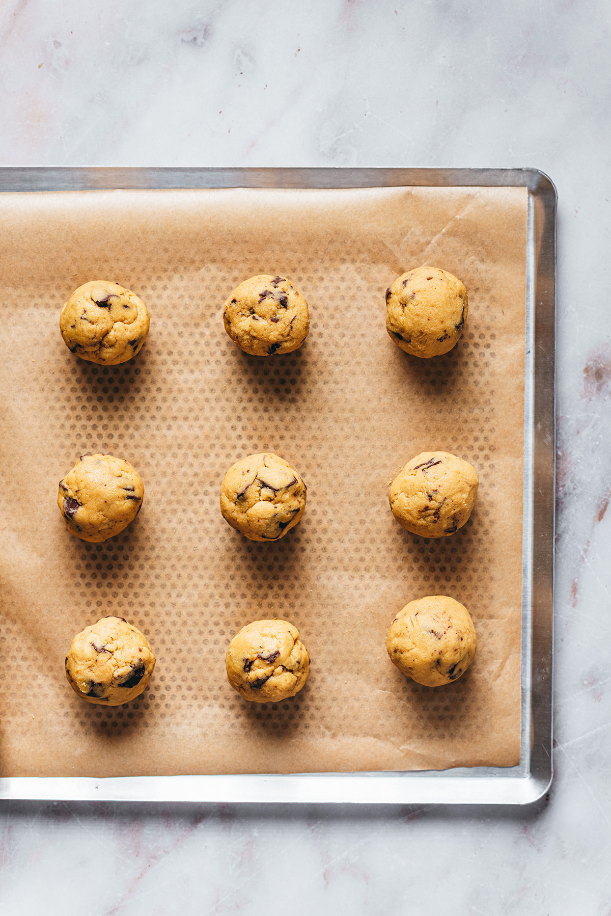 Boules cookies avant cuisson - Lilie Bakery