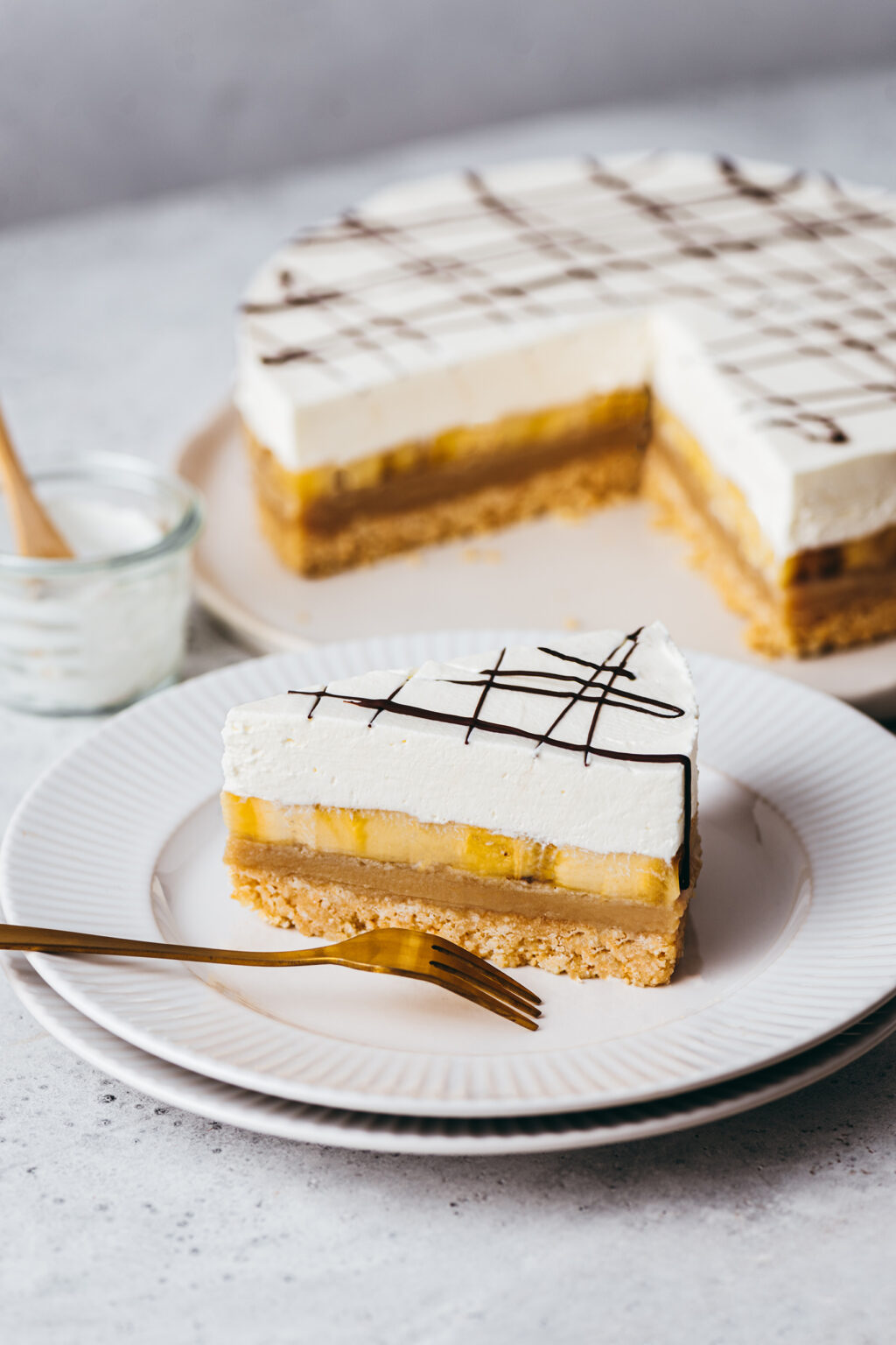 Banoffee pie part coupée - Lilie Bakery