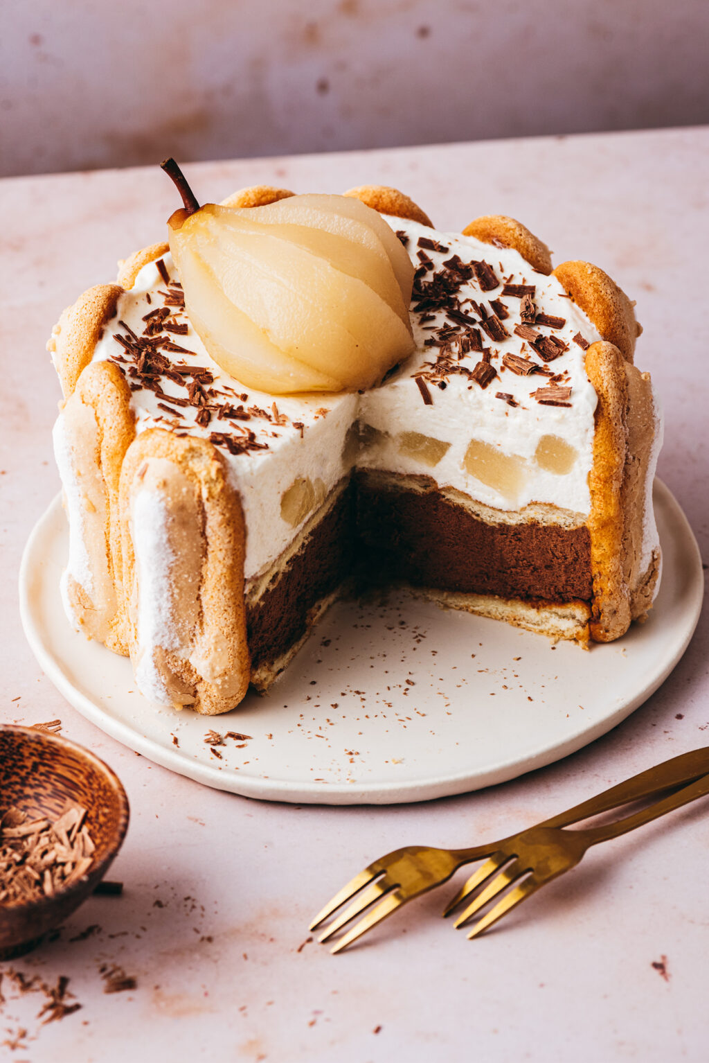 Charlotte chocolat poire - Lilie Bakery