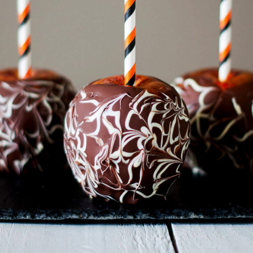 Recette pomme amour caramel chocolat halloween - Lilie Bakery