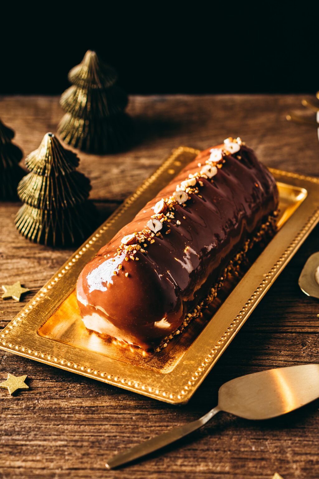 Bûche praliné chocolat croustillant nutella - Lilie Bakery