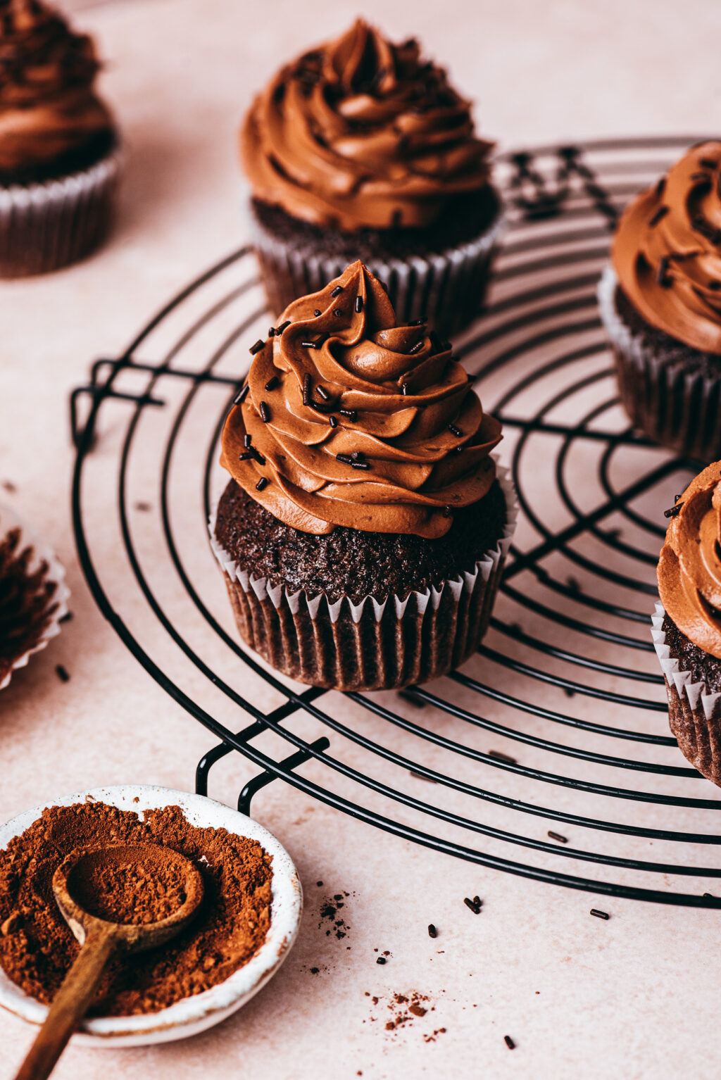 Chocolate cupcake with chocolate whipped ganache - Lilie Bakery