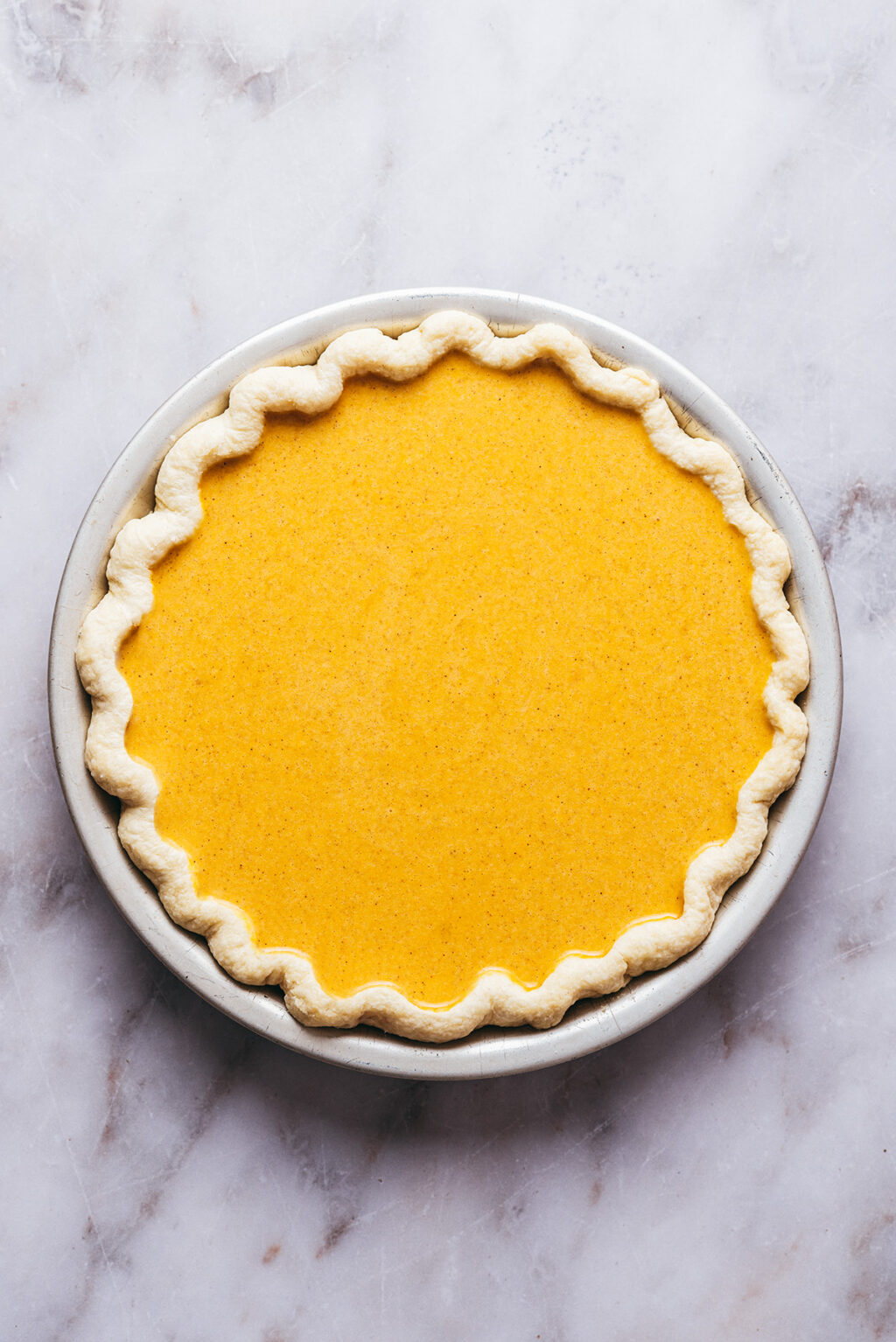 Tarte à la citrouille avant cuisson - Lilie Bakery