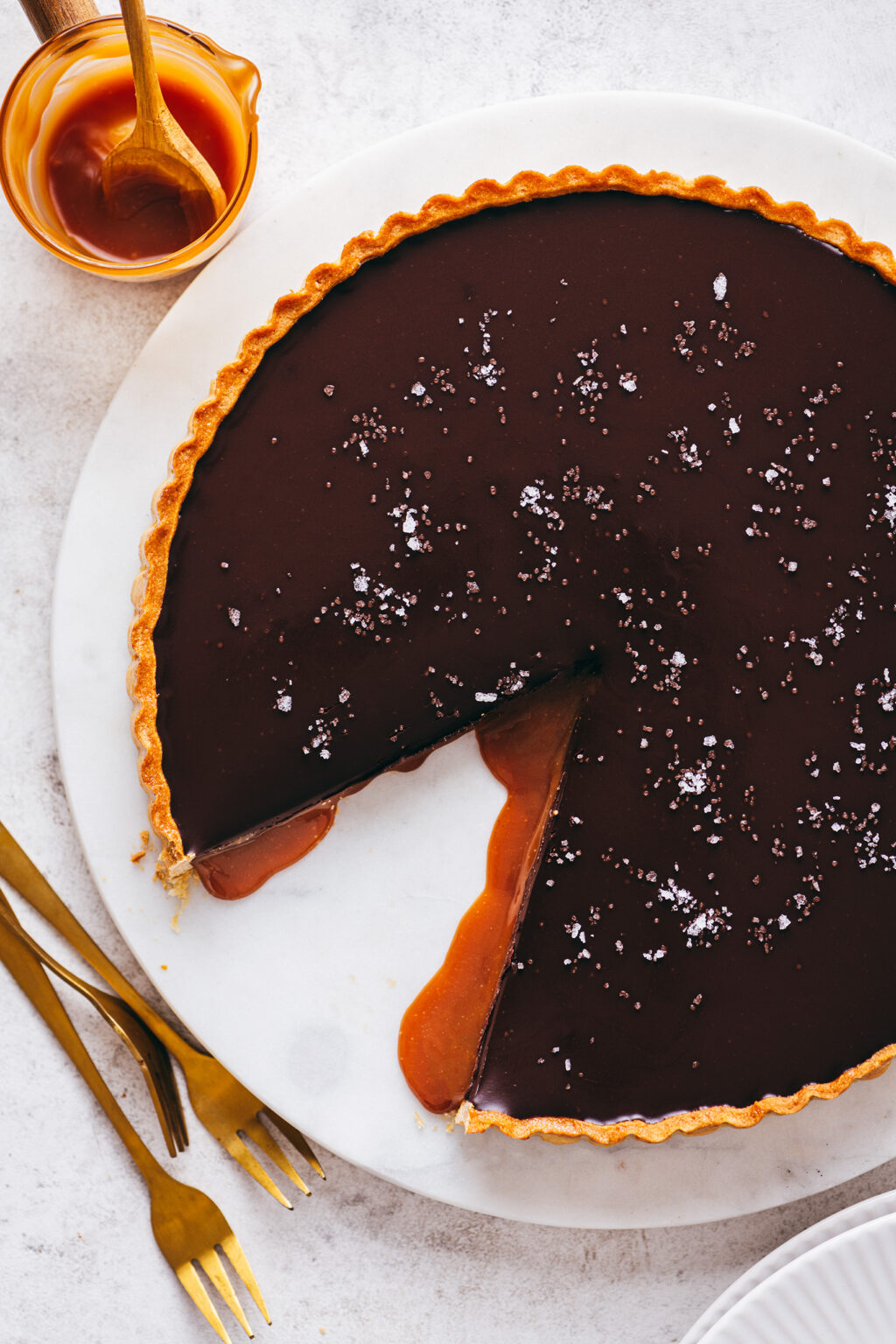 Tarte chocolat caramel facile - Lilie Bakery