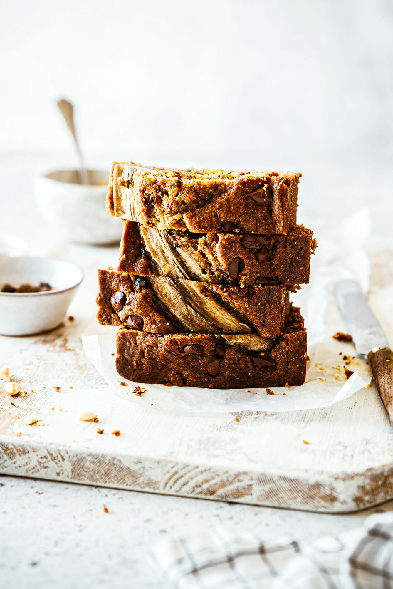 Recette banana bread chocolat beurre de cacahuète - Lilie Bakery