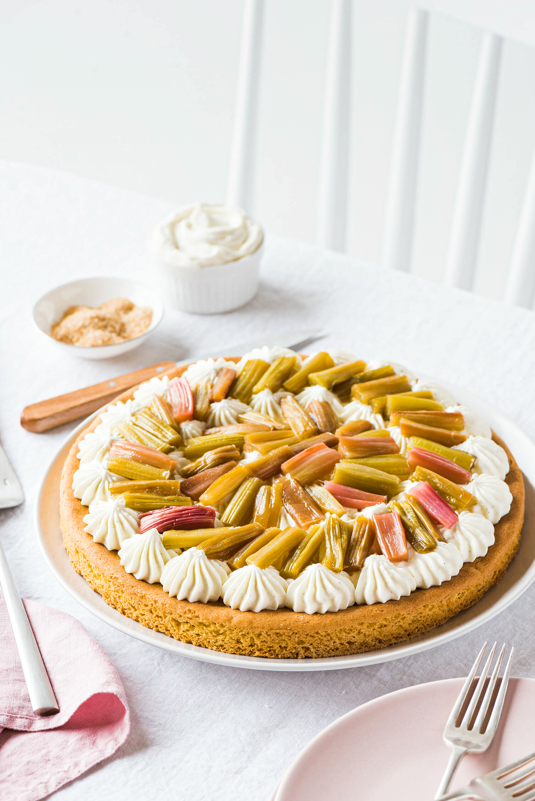 Tarte rhubarbe vanille palet breton - Lilie Bakery
