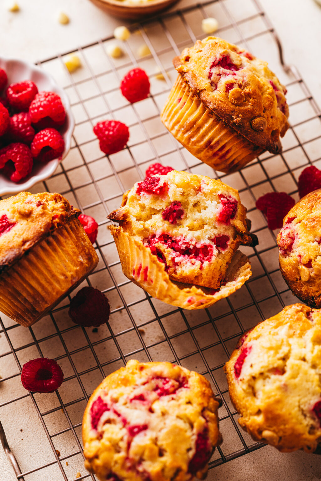 Muffins framboise chocolat blanc facile - Lilie Bakery