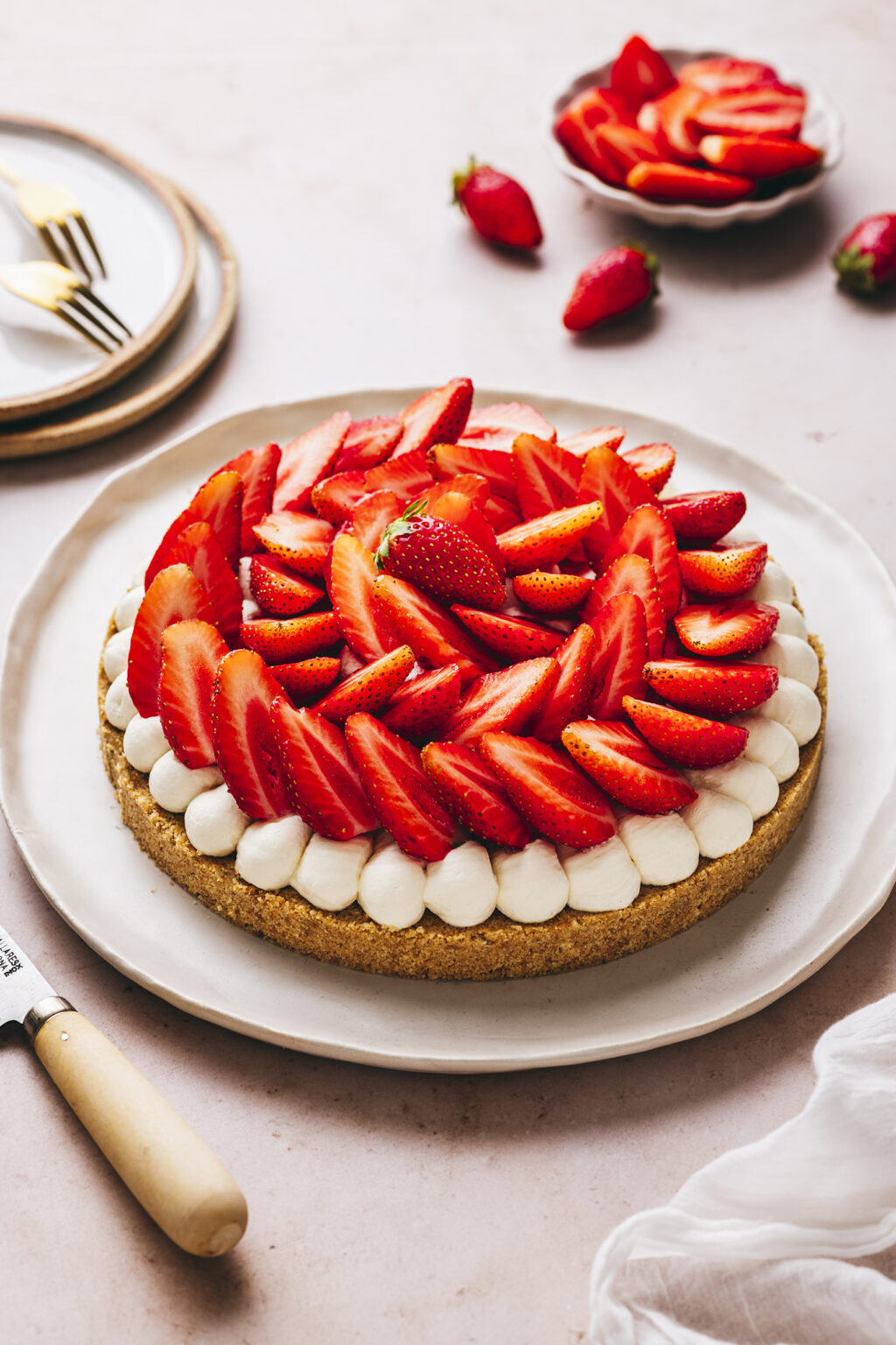 Tarte aux fraises sans cuisson - Lilie Bakery